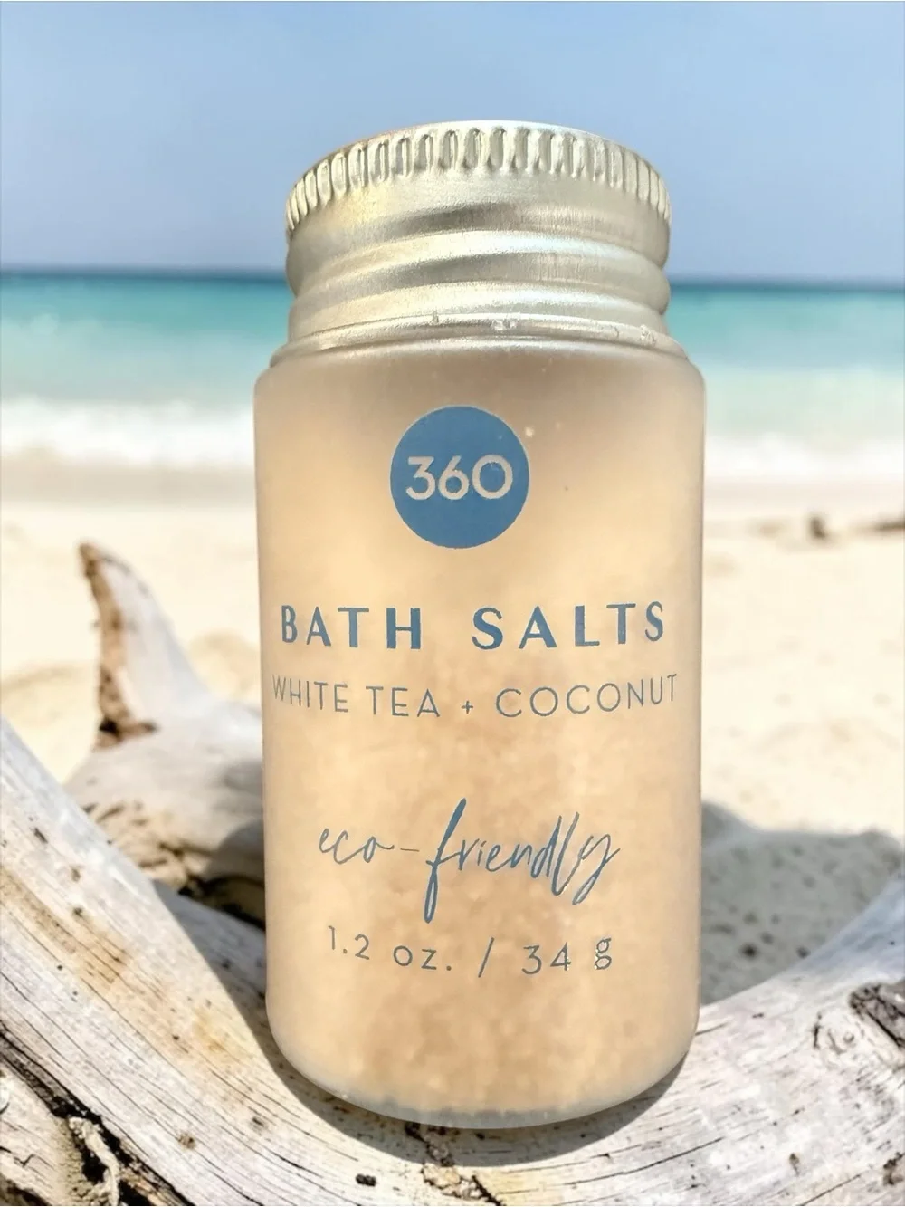 White Tea + Coconut Bath Salts — Eco-Friendly 1.2oz